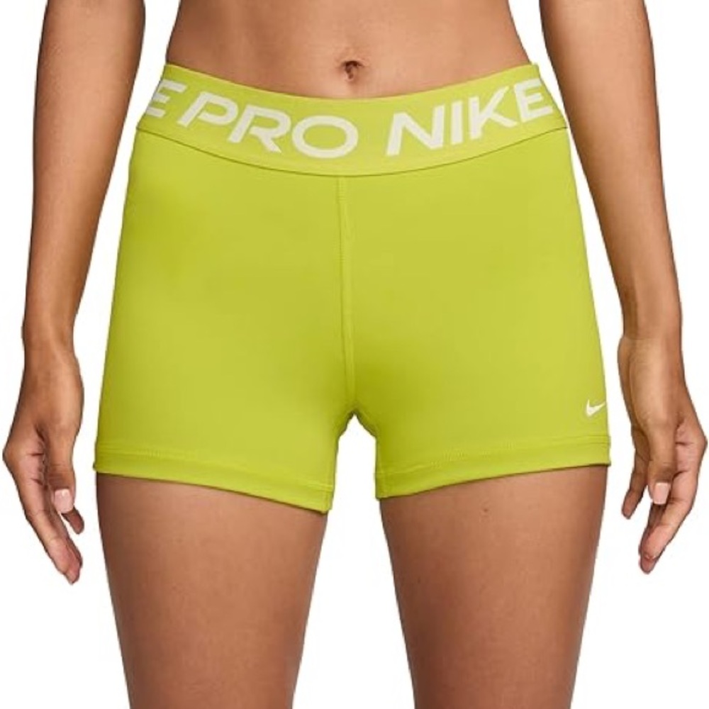 NWT Nike Pro 3” fluorescent Green Workout Shorts